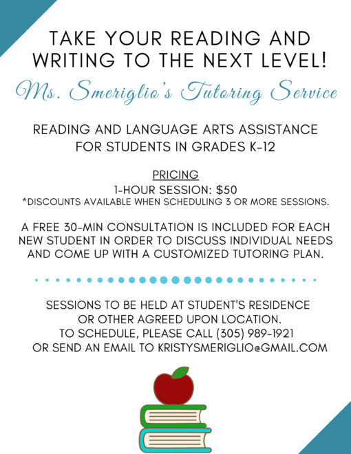 Kristina Smeriglio Tutoring Flyer