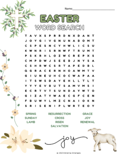 Easter Holiday Word Search