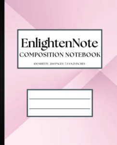 Pink EnlightenNote Composition Notebook Resources for Students on Amazon